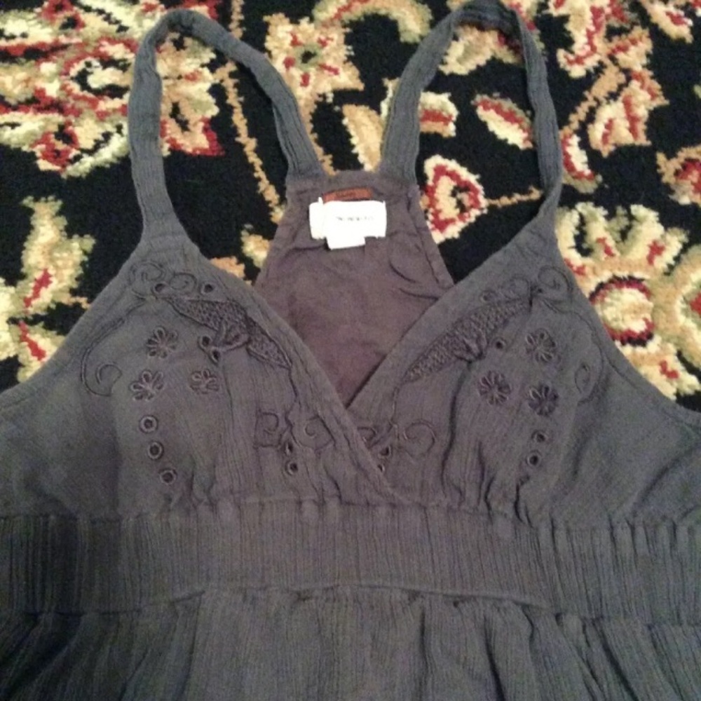 🌟Pins & Needles Boho Gray Gauze Dress S